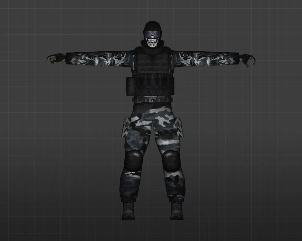 Скриншот Модель «Отряд черепа» для CS 1.6 - Уникальный скин солдата