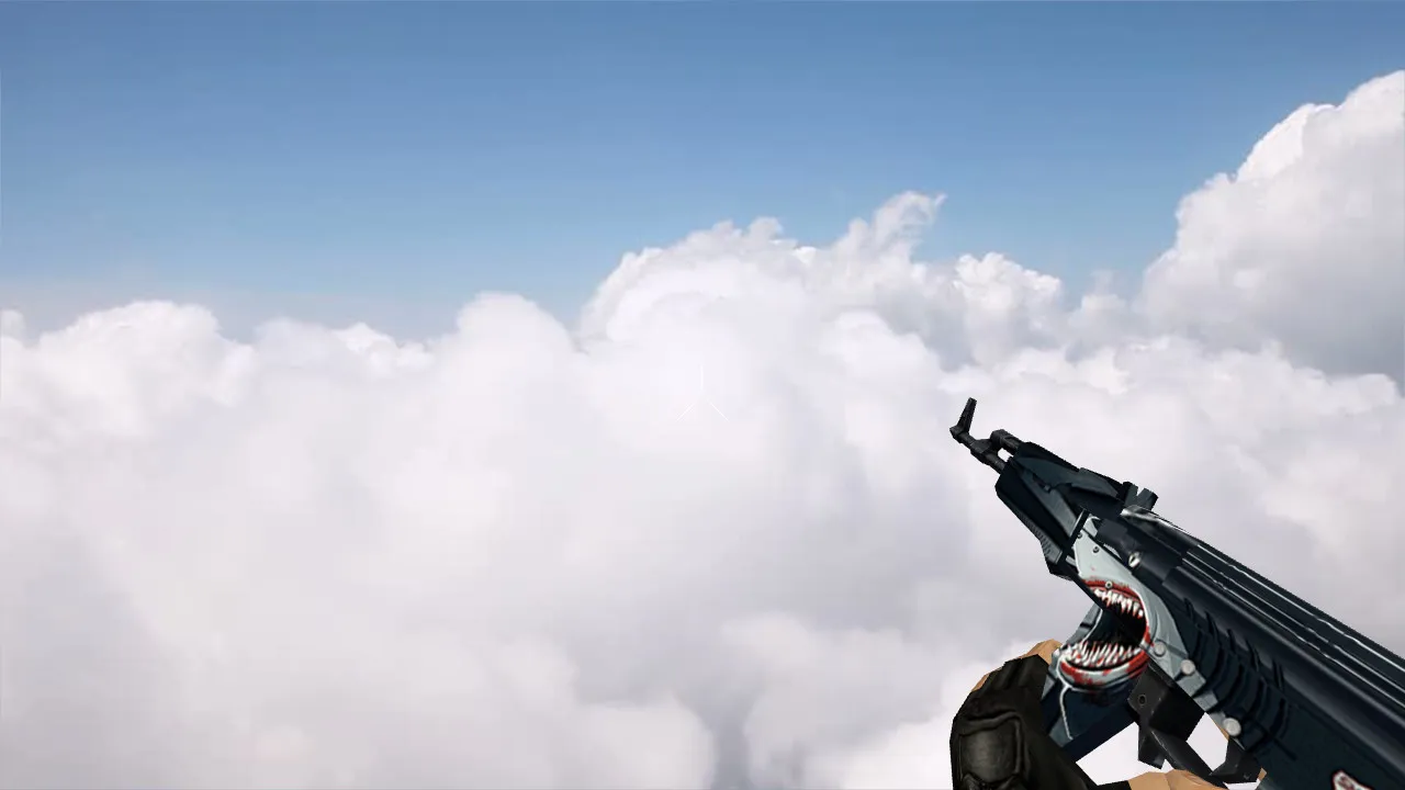 Скриншот Модель v_ / p_ / w_ «Default AK-47 Shark Attack» для CS 1.6: звуки, анимация осмотра, качество текстур