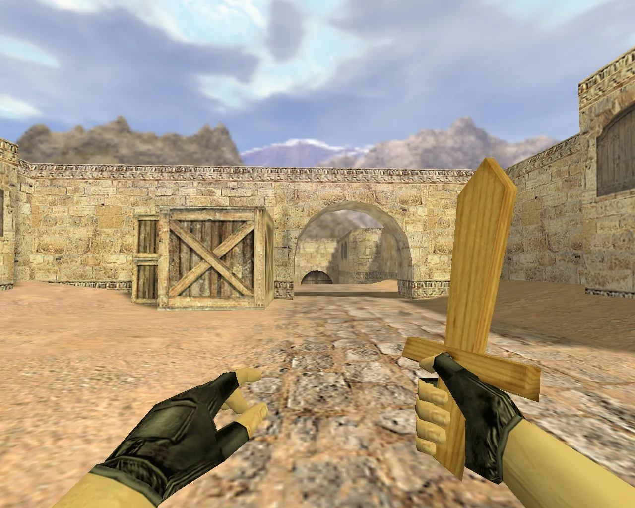 Скриншот Модель ножа «Деревянный мяч» v_knife_p деревянный мяч для CS 1.6: звуки, анимация осмотра, текстуры