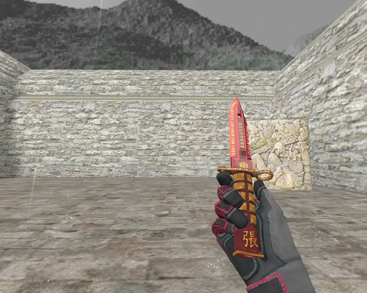 Скриншот Штык-нож M9 «Чанг» + Перчатки спецназа «Кровавое кимоно» для CS 1.6: v_/p_/w_ модели, звук, анимации осмотра