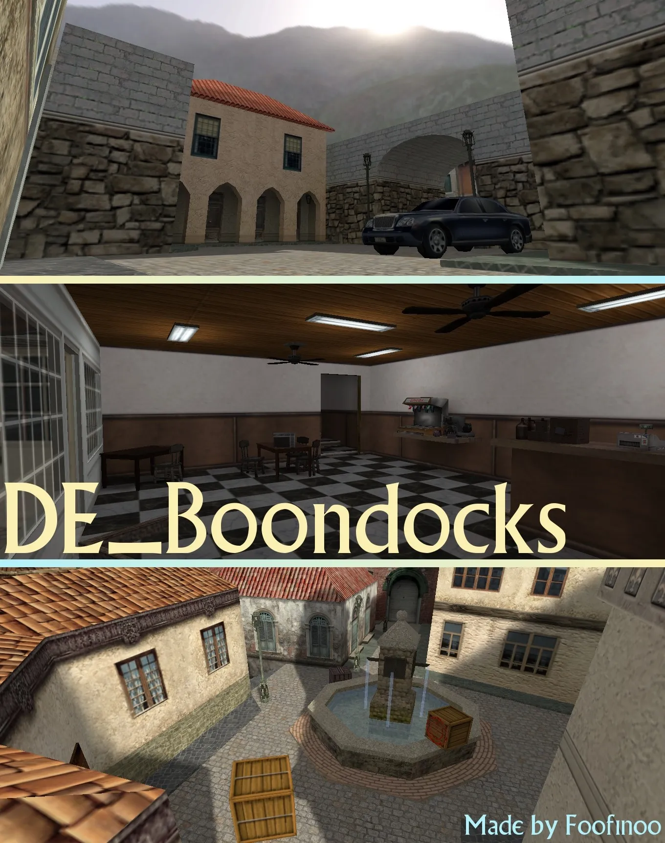 Скриншот  Карта de_boondocks для CS 1.6: баланс сторон, точки, оптимизация wpoly/epoly, .nav и быстрый старт