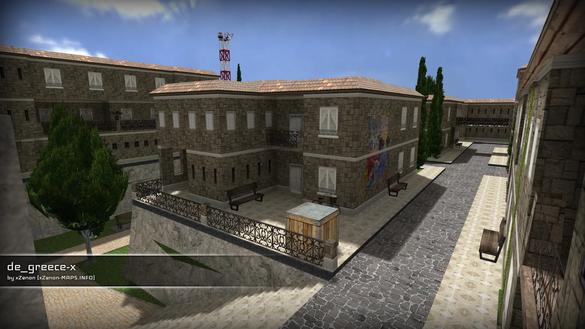 Скриншот  de_greece-x_b1 для CS 1.6: карта, навигация ботов, оптимизация и тактика за стороны