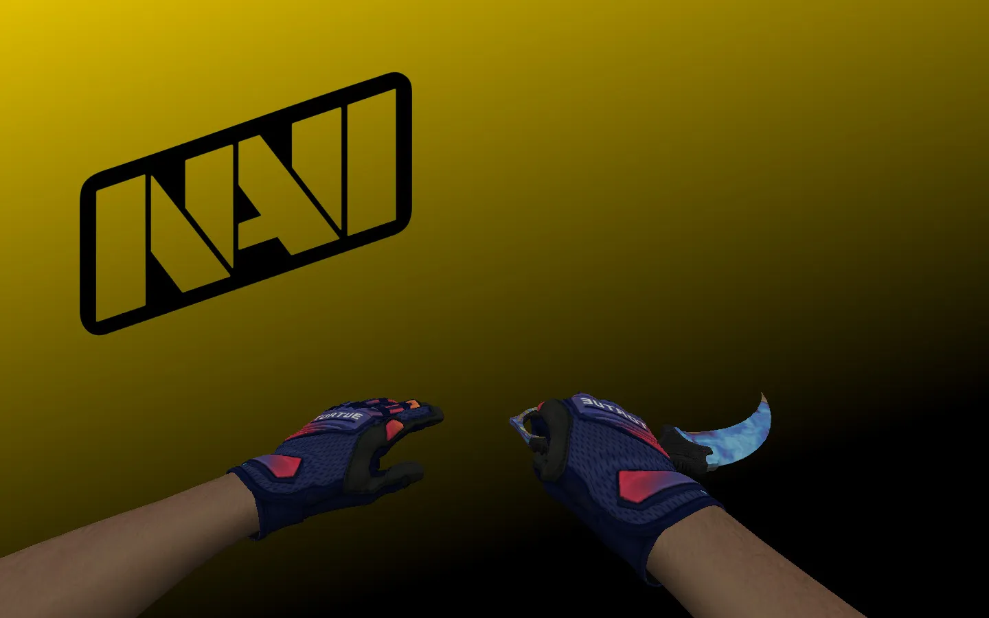 Скриншот  Инвентарь Navi Flamie для CS 1.6: паки оружия v_/p_/w_ модели, звуки, анимация осмотра, перчатки и нож