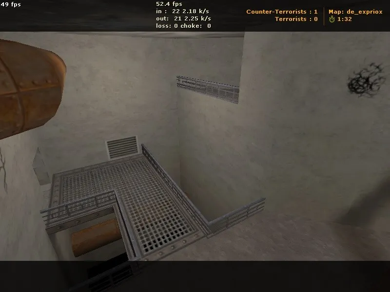 Скриншот  Карта de_expriox для CS 1.6: баланс сторон, точки, .nav для ботов и оптимизация wpoly/epoly