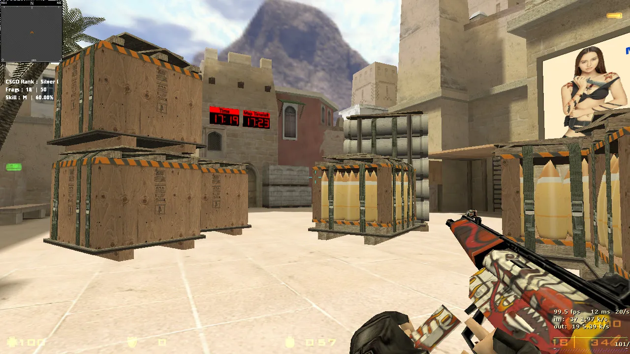 Скриншот Модель MP5 Hellfire для CS 1.6 - Качественные текстуры и анимация