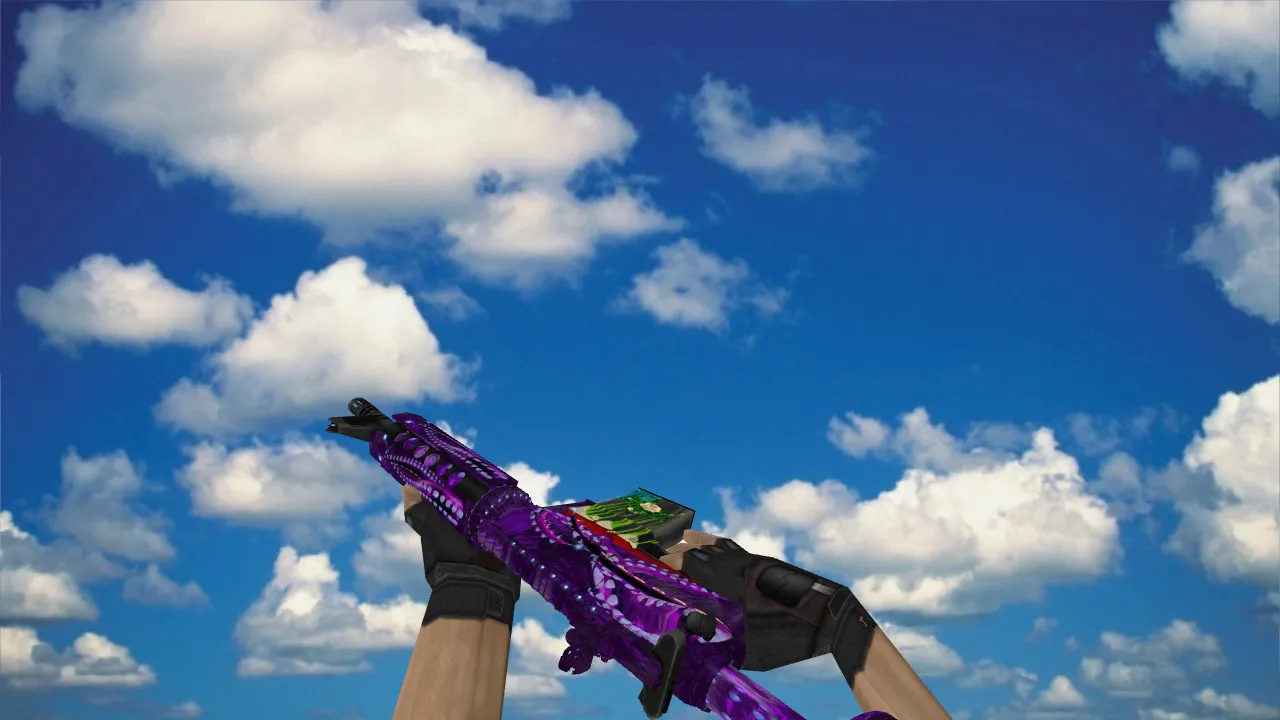 Скриншот Модель v_m4a1 M4A4 Poseidon Amethyst + звуки и анимации осмотра для CS 1.6