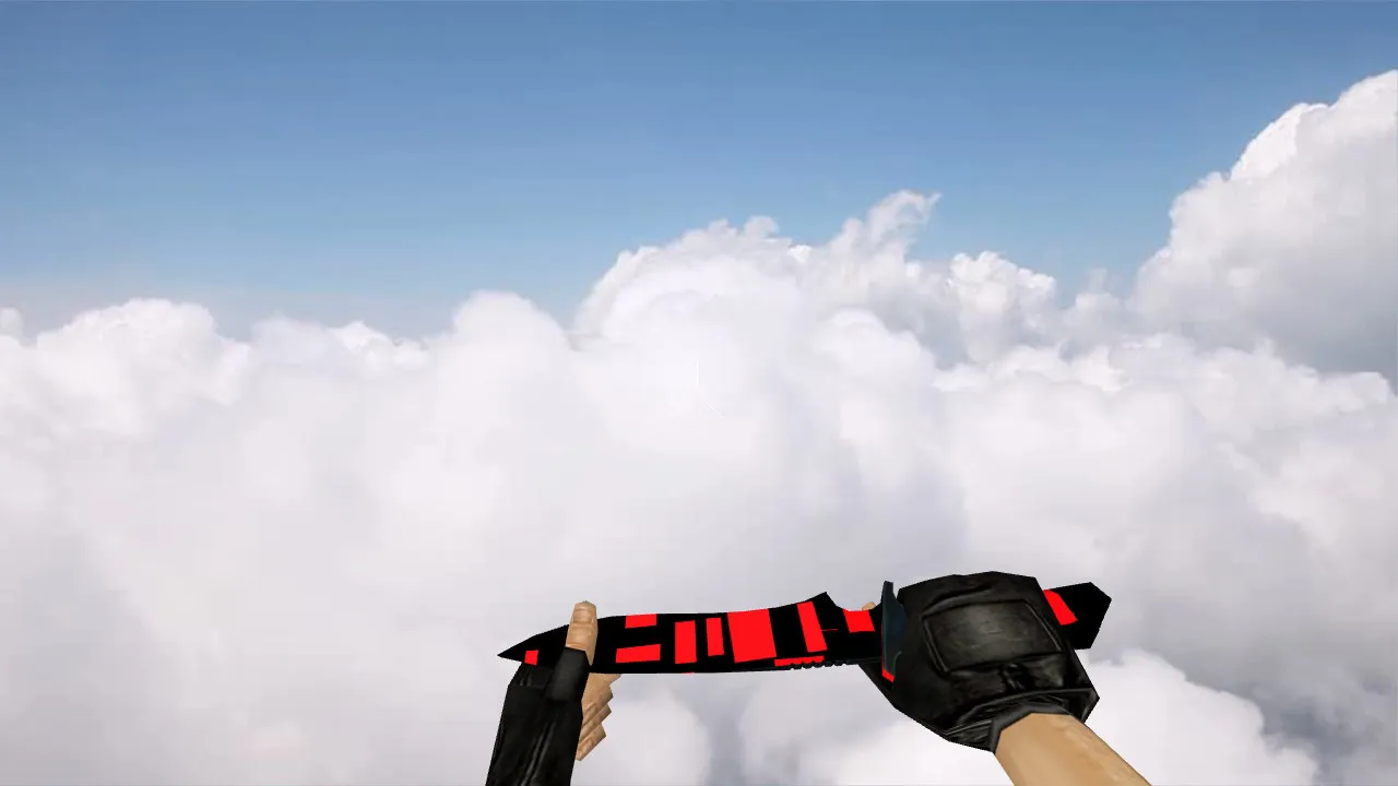 Скриншот  Модель ножа Default Knife Redcell для CS 1.6: v_, p_, w_ модели, звуки, анимация осмотра и текстуры