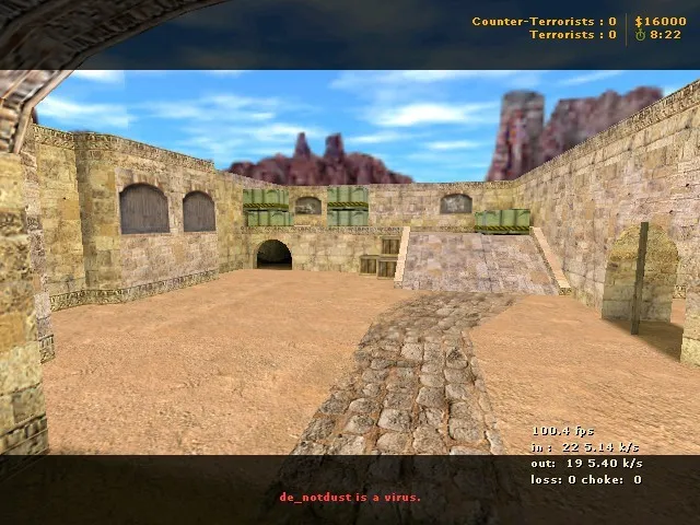 Скриншот Карта de_notdust для CS 1.6: оптимизация и тактика