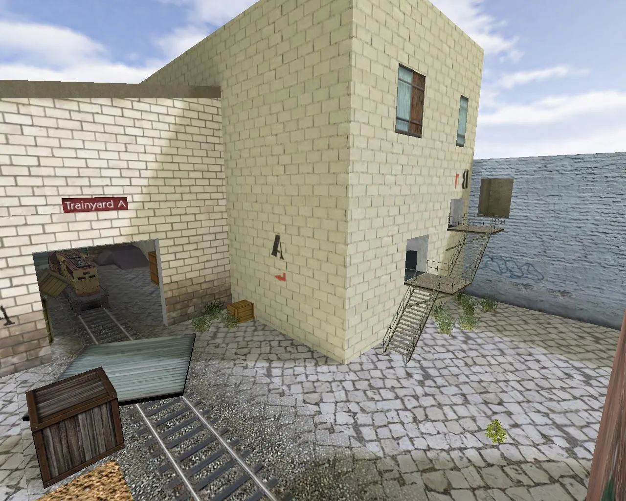 Скриншот  Карта de_trainstorage для CS 1.6 - тактика и особенности