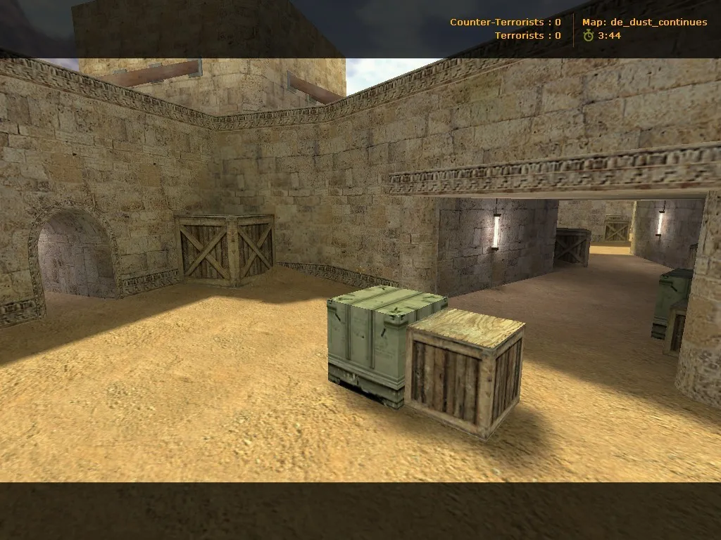 Скриншот  Карта de_dust_continues для CS 1.6: точки, раунды, .nav для ботов, оптимизация wpoly/epoly