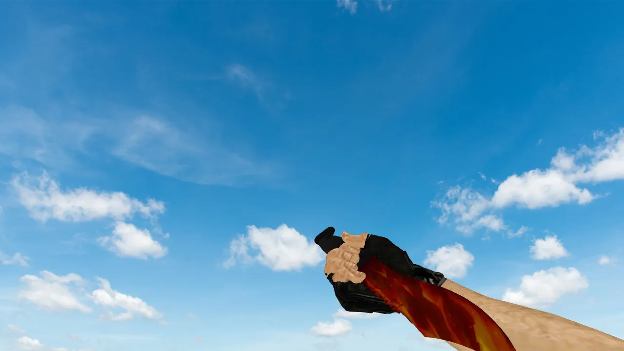 Скриншот Модель v_ Bowie Knife «Пламя» для CS 1.6: p_ и w_ файлы, звуки, анимация осмотра, текстуры и настройка