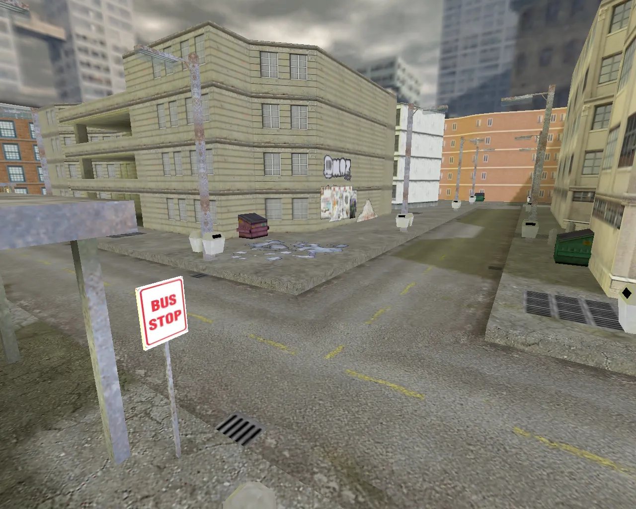 Скриншот  aim_city для CS 1.6: карта для тренировки прицела, точки, маршруты и боты с .nav