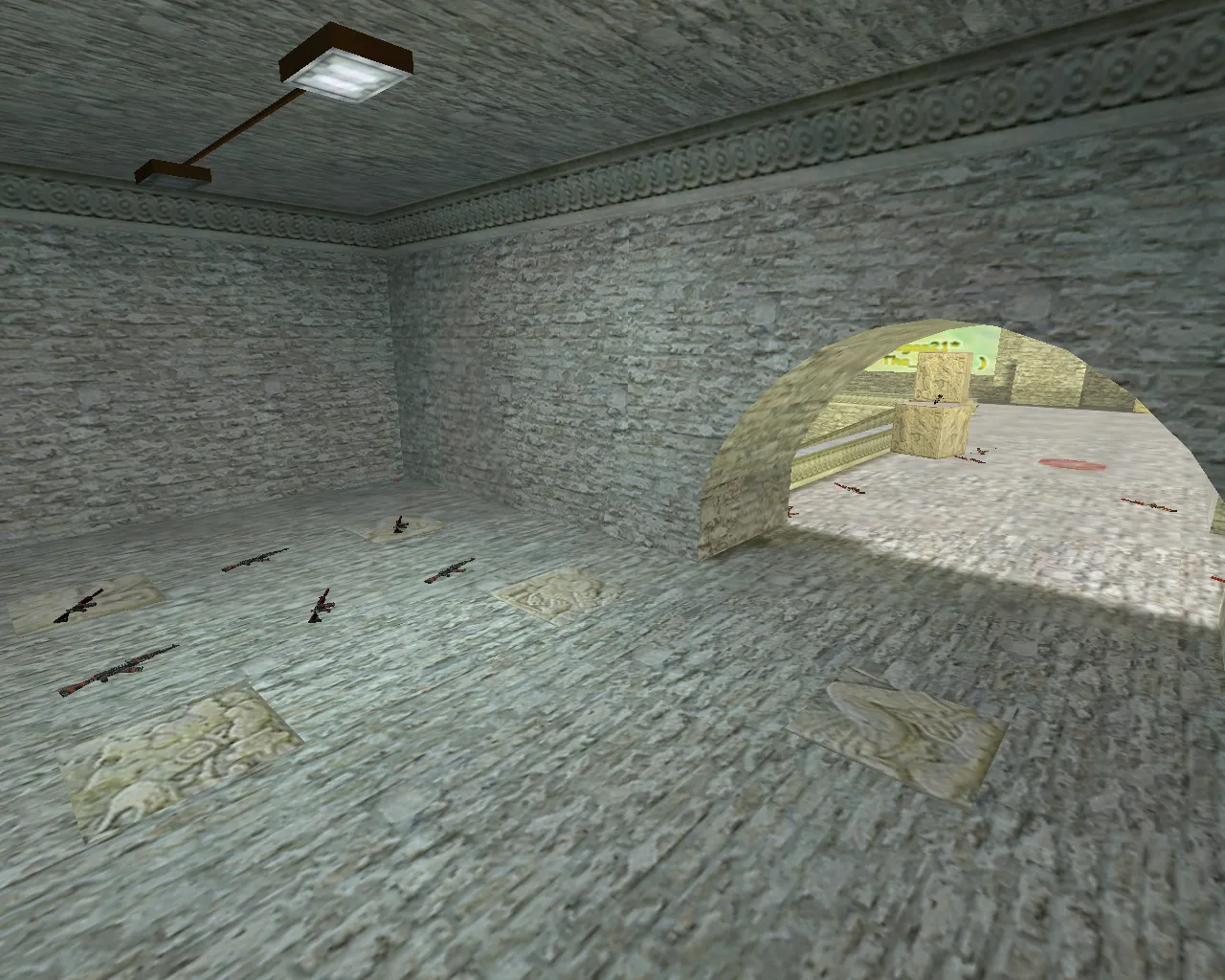 Скриншот  Карта 3d_aim_aztec для CS 1.6: тренировка прицела, точки под спрей и контроль отдачи